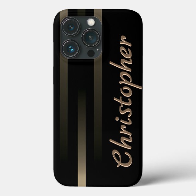 Impressão de aço inoxidável preto e ouro (Verso)