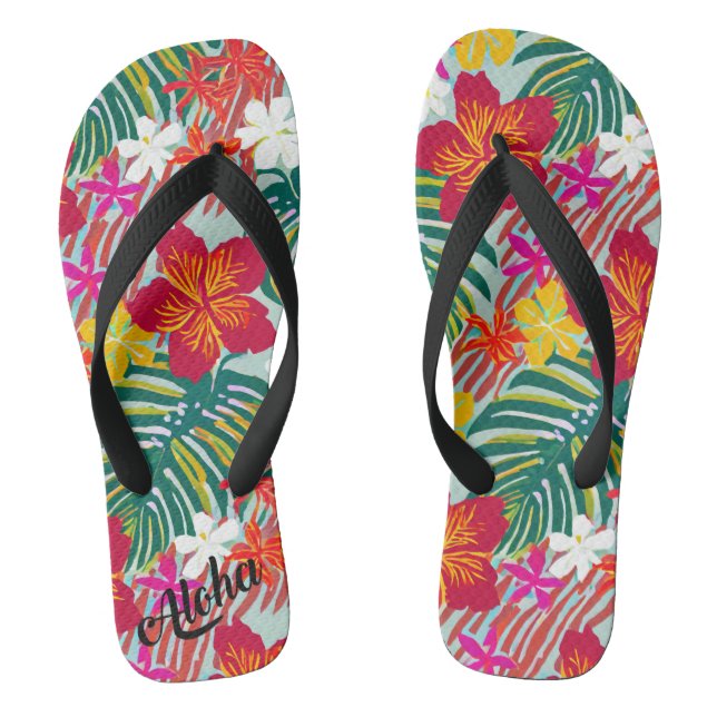 Impressão de Aloha - chinelos (Pé da cama)