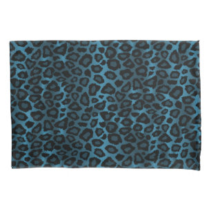 Impressão de animais leopardo em azul