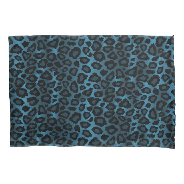 Impressão de animais leopardo em azul (Frente)