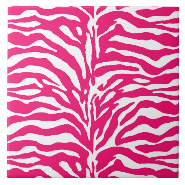 Impressão de animais selvagens, Zebra em rosa e br (Frente)