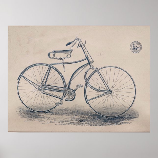 impressão de Anúncio da Revista Bicicleta de 1890 (Frente)