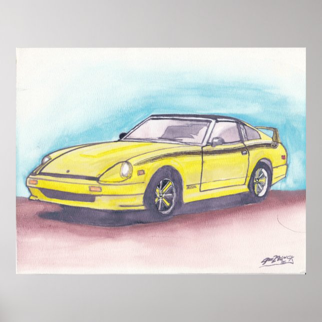 impressão de Aquarela 280ZX (Frente)