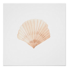 Impressão de Aquarela do Shell Scallop