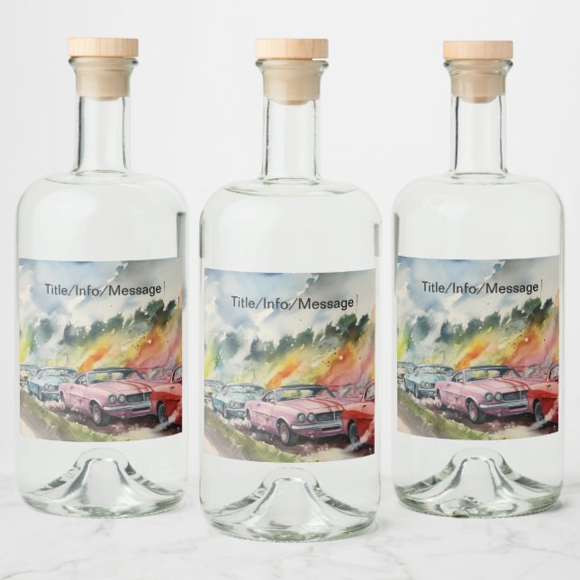 Impressão de Arraste Retroativa de Aquarela (Garrafas)