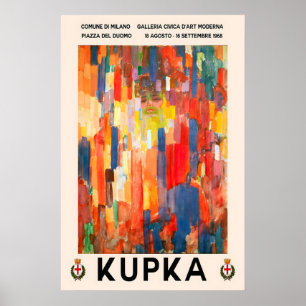 Impressão de Arte Abstrata Kupka 1968 Exposição Mi