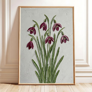 Impressão de Arte Abstrata Minimalista em Burgundy