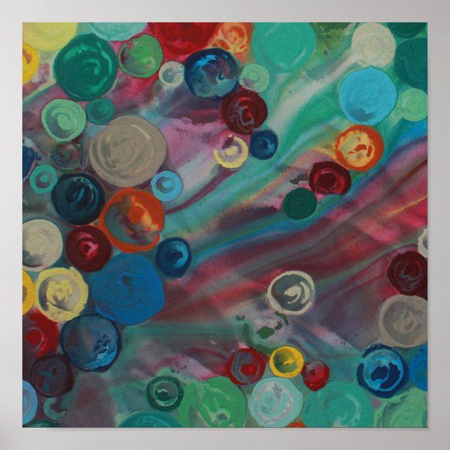 impressão de arte abstrato colorida (Frente)