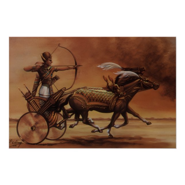 Impressão de Arte Antiga do Arqueiro de Carroça Eg (Frente)