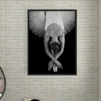 Impressão de Arte Ballerina Preta e Branca