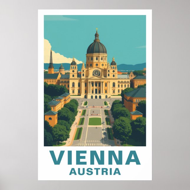 Impressão de Arte Barroca de Viagem de Viena Áustr (Frente)