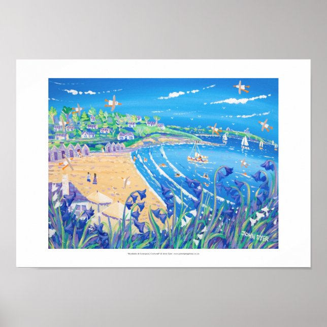 Impressão de Arte: Bluebells em Swanpool, Cornwall (Frente)