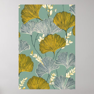 Impressão de Arte Botânica de Folha de Ginkgo – Ve