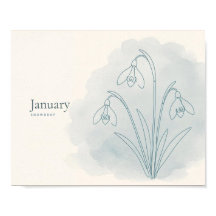 Impressão de Arte Botânica de Snowdrop | Flor de J