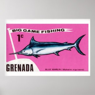 Impressão de Arte Caixa de Fósforos Blue Marlin, G