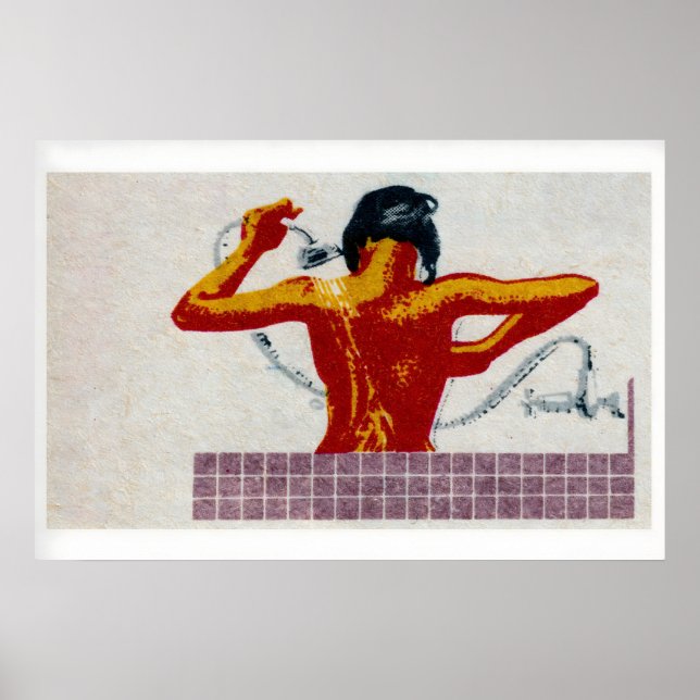 Impressão de Arte Caixa de Fósforos Mulher Tomando (Frente)
