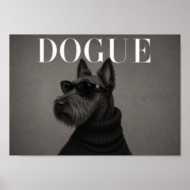 Impressão de Arte Canina Editorial de Moda do Terr (Frente)
