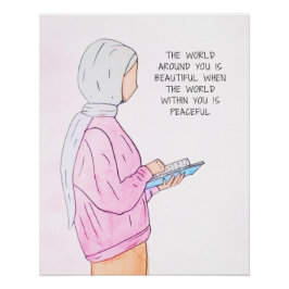 Impressão de Arte com Aquarela Islâmica Estilo 2