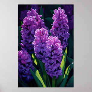 Impressão de Arte com Flor Roxo Hyacinth