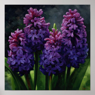 Impressão de Arte com Flor Roxo Hyacinth