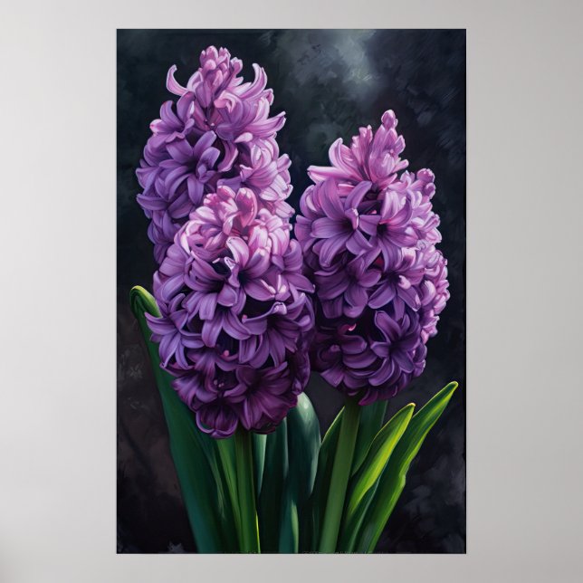 Impressão de Arte com Flor Roxo Hyacinth (Frente)