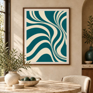 Impressão de Arte Contrapondo Verde Azul