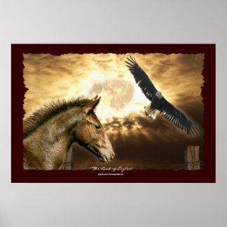 Impressão de Arte da águia-balde e cavalos de Must