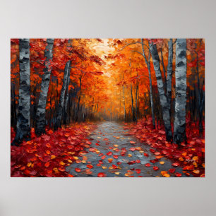 Impressão de Arte da Floresta de Outono Texturizad