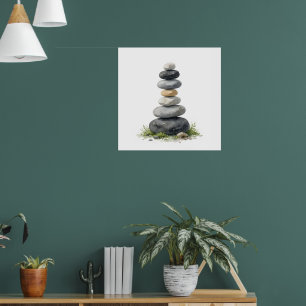 Impressão de Arte da Natureza de Pedras Empilhadas