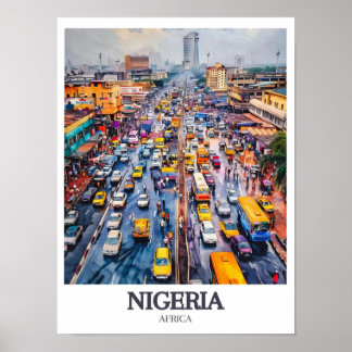 Impressão de Arte da Nigéria - Cartaz de Lagos -