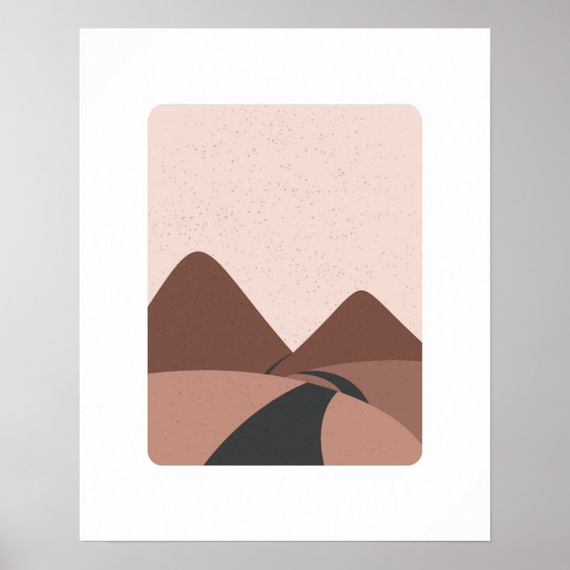 Impressão de Arte da Paisagem de Montanha Minimali (Frente)