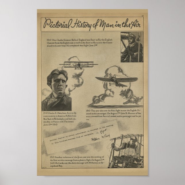 impressão de Arte da revista Air History, de 1938 (Frente)