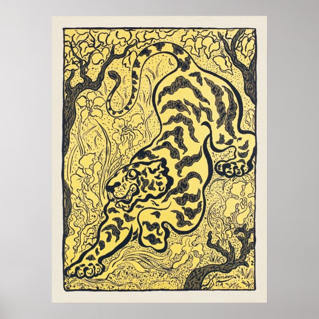 Impressão de Arte da Selva de Tigre Japonês (Frente)