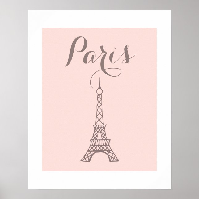 Impressão de arte da Torre Eiffel em moldura (Frente)