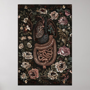 Impressão de Arte de Anatomia Floral, Intestino Pu