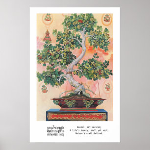 Impressão de Arte de Árvore Bonsai Tailandesa Cali
