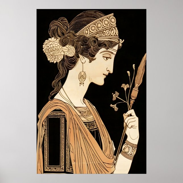Impressão de Arte de Atena Cartaz da Deusa Grega A (Frente)