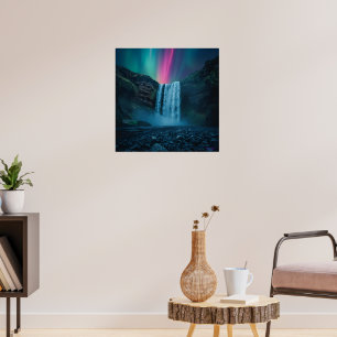 Impressão de Arte de Aurora em Cascata - Visão maj