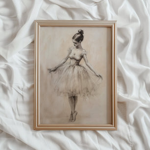 Impressão de Arte de Bailarina, Arte de Parede IMP