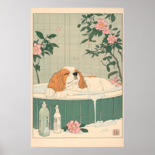 Impressão de Arte de Banheiro Cavalier King Charle