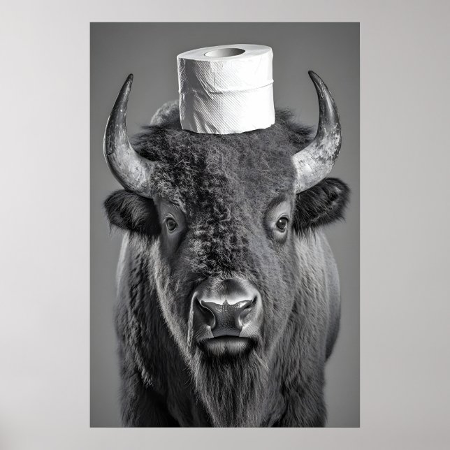 Impressão de Arte de Banheiro de Bisonho Engraçado (Frente)
