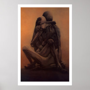 Impressão de Arte de Beksiński Horror Gótico Surre