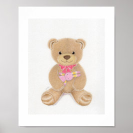 Impressão de Arte de Berço de Urso de Pelúcia de M