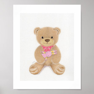 Impressão de Arte de Berço de Urso de Pelúcia de M