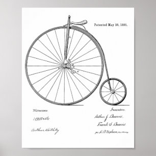 Impressão De Arte De Bicicleta De Alta Roda De 18