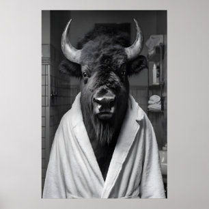 Impressão de Arte de Bisonho em Robe de Banho, Ban