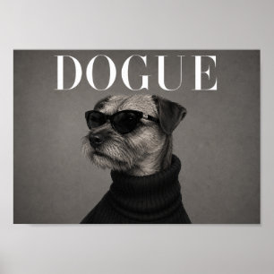 Impressão de arte de Border Terrier com estilo fas
