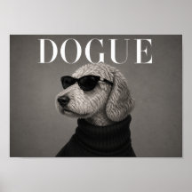 Impressão de Arte de Cachorro da Moda Chic Goldend