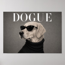 Impressão de Arte de Cachorro Fashion Chic Retriev
