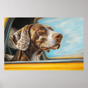 Impressão de Arte de Cachorro Manchado em Aventura